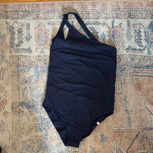 One-Shoulder Navy Blue Swimsuit